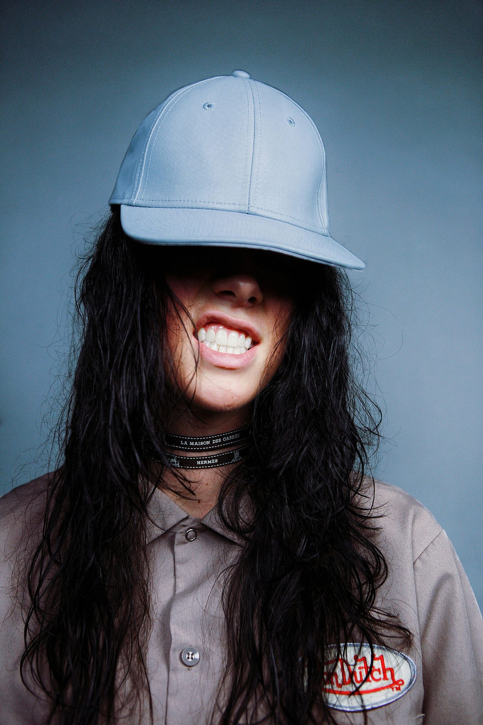 blue cap